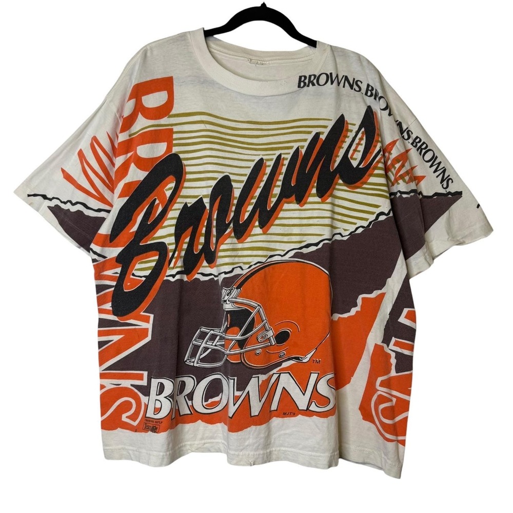 Vintage 1995 Cleveland Browns Magic Johnson T'S AOP Mens Shirt XL NFL Football